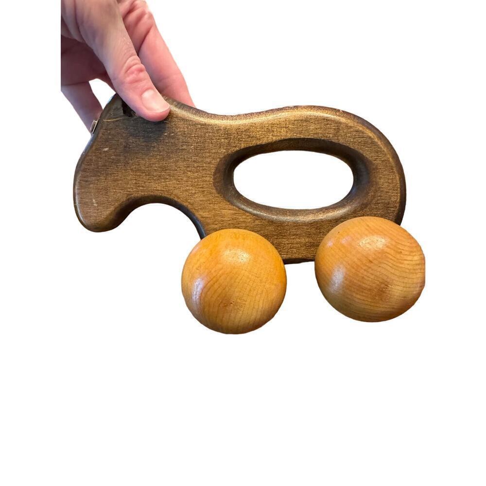 Vintage wooden baby rolling toy VGUC